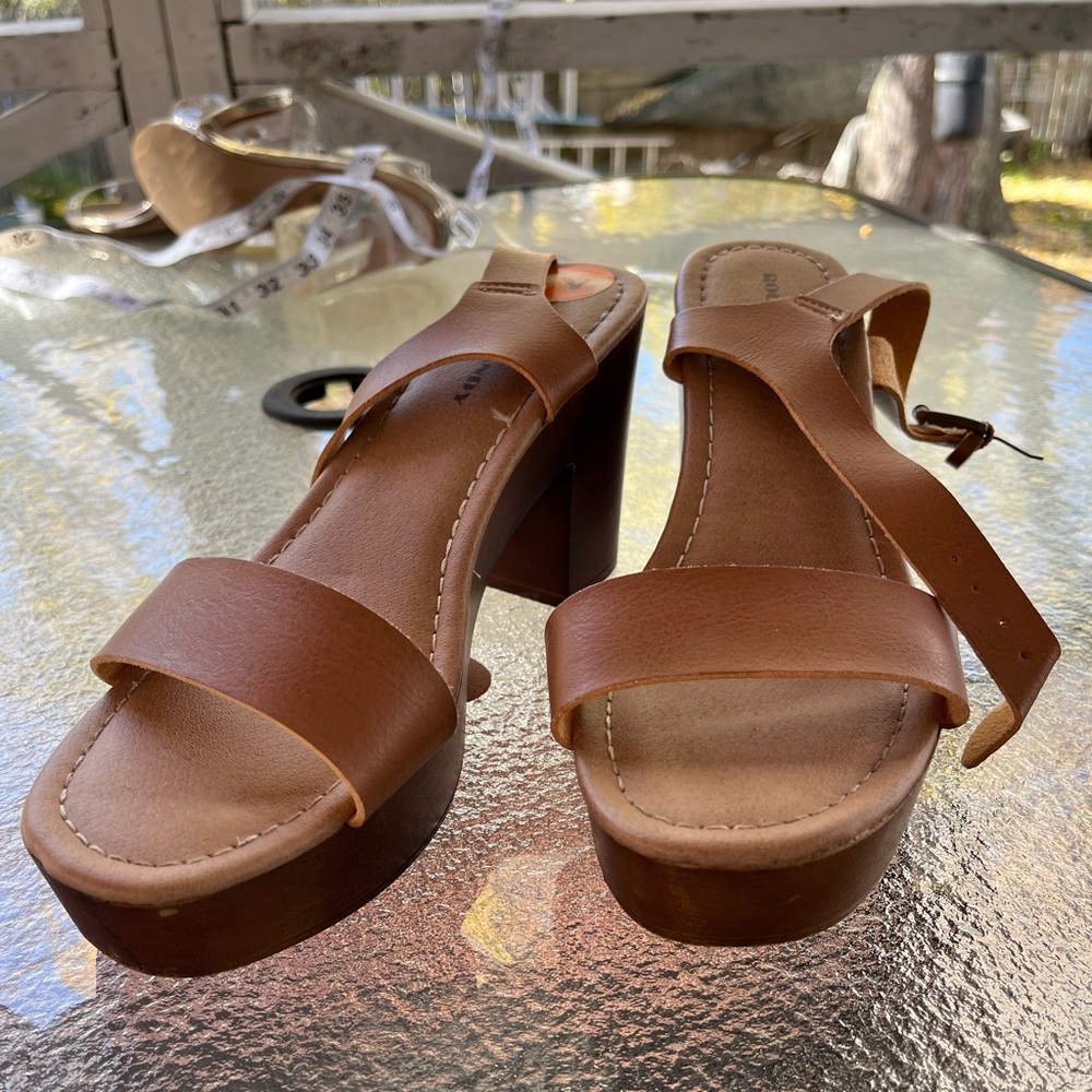 Clog open toe heels